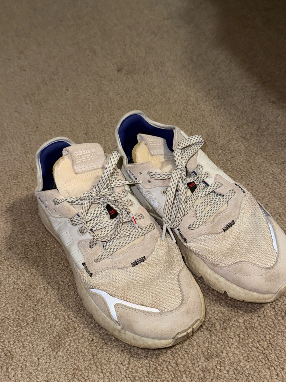 adidas Nit Joggers x 3M Men’s Off-White Beige and Navy Casual Sneakers